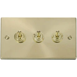Click Deco Satin Brass 3G Toggle Switch VPSB423