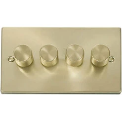 Click Deco Satin Brass 4G LED Dimmer Switch VPSB164
