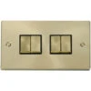 Click Deco Satin Brass 4G Light Switch VPSB414BK -RS Electrical Supplies Click Deco Satin Brass 4G Light Switch VPSB414BK available from RS Electrical Supplies