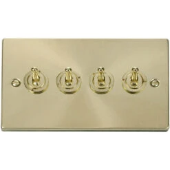 Click Deco Satin Brass 4G Toggle Switch VPSB424