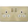 Click Deco Satin Brass 13A Double Socket VPSB536WH 1 Click Deco Satin Brass 13A Double Socket VPSB536WH -RS Electrical Supplies Click Deco Satin Brass Double Socket VPSB536WH Available from RS Electrical Supplies