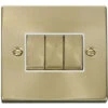 Click Deco Satin Brass 3G Light Switch VPSB413WH -RS Electrical Supplies Click Deco Satin Brass Light Switch 3G 2Way VPSB413WH Available from RS Electrical Supplies