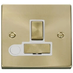 Click Deco Satin Brass 13A Switched Spur With Flex VPSB551WH