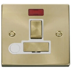 Click Deco Satin Brass 13A Switched Spur With Flex And Neon VPSB552WH