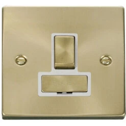 Click Deco Satin Brass 13A Switched Spur VPSB751WH