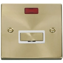 Click Deco Satin Brass 13A Unswitched Spur With Neon VPSB753WH