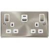 Click Deco Satin Chrome 13A Double A+C USB Socket VPSC586WH 1 Click Deco Satin Chrome 13A Double A+C USB Socket VPSC586WH -RS Electrical Supplies Click Deco Satin Chrome 13A Double A C USB Socket VPSC586WH Available from RS Electrical Supplies