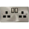 Click Deco Satin Chrome 13A Double Socket VPSC536BK -RS Electrical Supplies Click Deco Satin Chrome 13A Double Socket VPSC536BK Available from RS Electrical Supplies