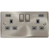 Click Deco Satin Chrome 13A Double USB Socket VPSC580GY 2 Click Deco Satin Chrome 13A Double USB Socket VPSC580GY -RS Electrical Supplies Click Deco Satin Chrome 13A Double USB Socket VPSC580GY Available from RS Electrical Supplies