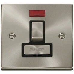 Click Deco Satin Chrome 13A Switched Spur Neon VPSC752BK