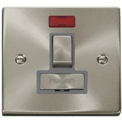 Click Deco Satin Chrome 13A Switched Spur Neon VPSC752GY