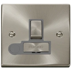 Click Deco Satin Chrome 13A Switched Spur With Flex VPSC551GY