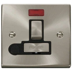 Click Deco Satin Chrome 13A Switched Spur With Flex And Neon VPSC552BK