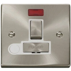 Click Deco Satin Chrome 13A Switched Spur With Flex And Neon VPSC552WH