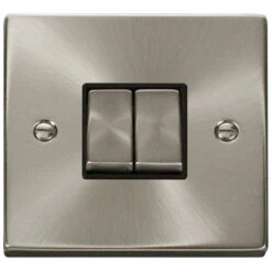Click Deco Satin Chrome 2G Light Switch VPSC412BK