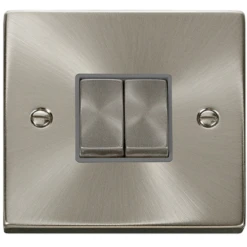 Click Deco Satin Chrome 2G Light Switch VPSC412GY