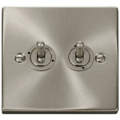 Click Deco Satin Chrome 2W & Int Toggle Switch VPSC4225