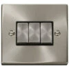 Click Deco Satin Chrome 3G Light Switch VPSC413BK