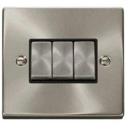 Click Deco Satin Chrome 3G Light Switch VPSC413BK