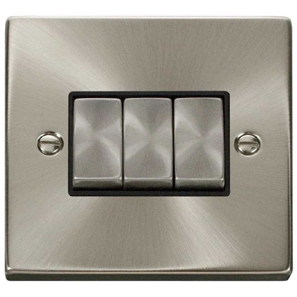 Click Deco Satin Chrome 3G Light Switch VPSC413BK 3 Click Deco Satin Chrome 3G Light Switch VPSC413BK
