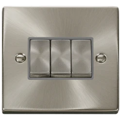 Click Deco Satin Chrome 3G Light Switch VPSC413GY