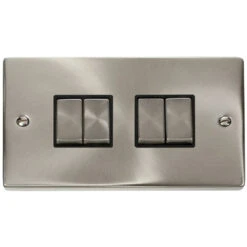 Click Deco Satin Chrome 4G Light Switch VPSC414BK