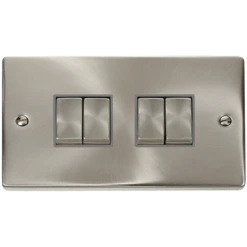 Click Deco Satin Chrome 4G Light Switch VPSC414GY