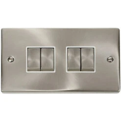 Click Deco Satin Chrome 4G Light Switch VPSC414WH