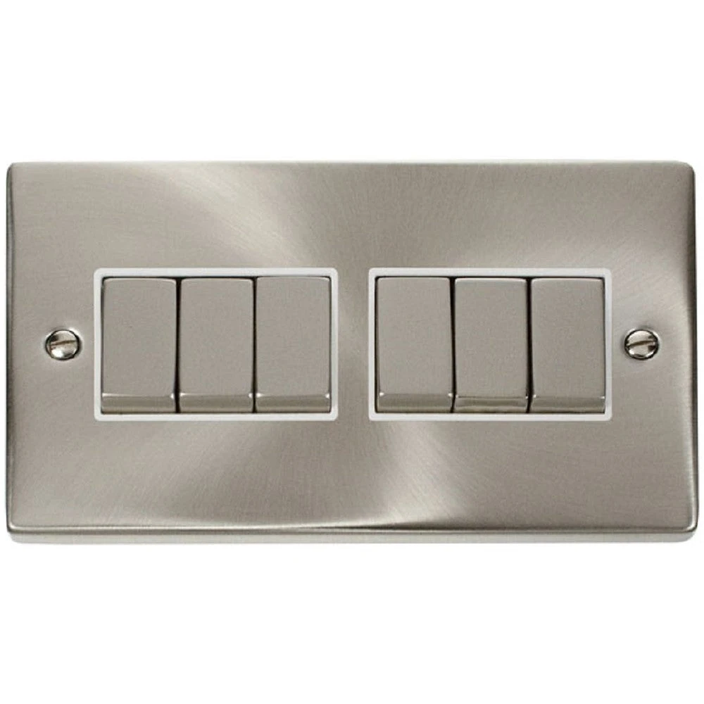 Click Deco Satin Chrome 6G Light Switch VPSC416WH 3 Click Deco Satin Chrome 6G Light Switch VPSC416WH