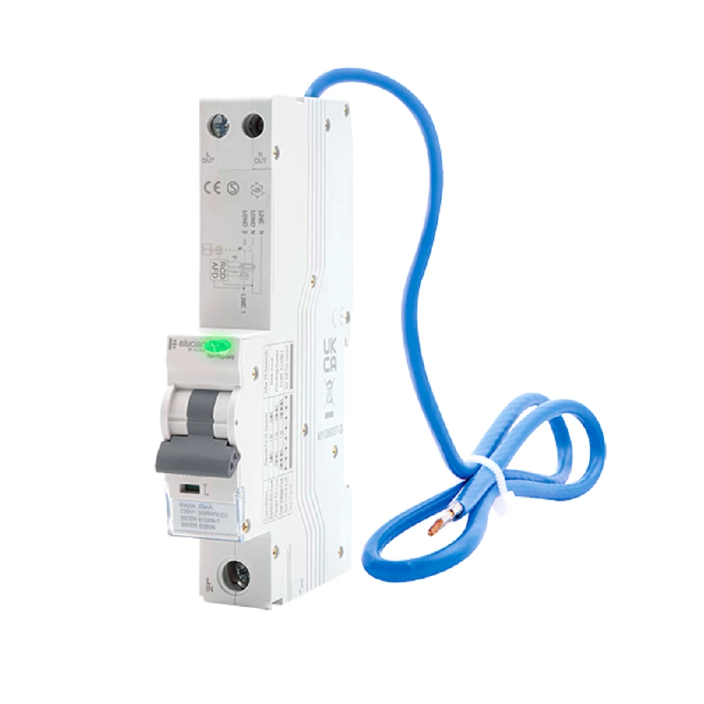 Elucian 3 Phase 1 Pole + Unswitched Neutral 10kA C Curve 6A AFDD + RCBO CU1AFDD6C10 3 Elucian 3 Phase 1 Pole + Unswitched Neutral 10kA C Curve 6A AFDD + RCBO CU1AFDD6C10