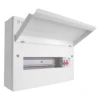 Elucian 11 Way Consumer Unit With 100A Main Switch CUEB14MSSP11 -RS Electrical Supplies Elucian CUEB14MSSP11 14 Way Elucian Metal Consumer Unit With 100A Main Switch 18mm 2 Pole SPD 11 Free Ways Available From RS Electrical Supplies