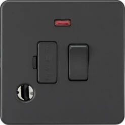 Knightsbridge Screwless Anthracite 13A Switched Spur With Neon & Flex Outlet SF6300FAT