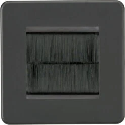 Knightsbridge Screwless Anthracite 2G Cable Brush Outlet SF2GATBR