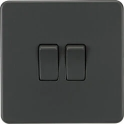 Knightsbridge Screwless Anthracite 2G Intermediate Light Switch SF1202AT