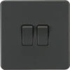 Knightsbridge Screwless Anthracite 2G Light Switch SF3000AT 1 Knightsbridge Screwless Anthracite 2G Light Switch SF3000AT -RS Electrical Supplies Knightsbridge Screwless Anthracite 2G Light Switch SF3000AT Available from RS Electrical Supplies