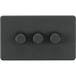 Knightsbridge Screwless Anthracite 3G Dimmer Switch SF2193AT
