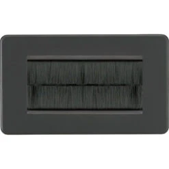 Knightsbridge Screwless Anthracite 4G Cable Brush Outlet SF4GATBR