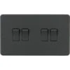 Knightsbridge Screwless Anthracite 4G Light Switch SF4100AT -RS Electrical Supplies Knightsbridge Screwless Anthracite 4G Light Switch SF4100AT Available from RS Electrical Supplies