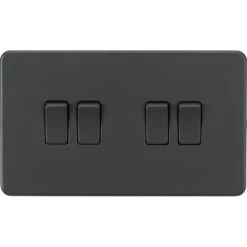 Knightsbridge Screwless Anthracite 4G Light Switch SF4100AT