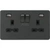 Knightsbridge Screwless Anthracite Double USB Socket SFR9224AT -RS Electrical Supplies Knightsbridge Screwless Anthracite Double USB Socket SFR9224AT Available from RS Electrical Supplies