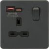 Knightsbridge Screwless Anthracite Single A+C USB Socket SFR9919AT 1 Knightsbridge Screwless Anthracite Single A+C USB Socket SFR9919AT -RS Electrical Supplies Knightsbridge Screwless Anthracite Single A C USB Socket SFR9919AT Available from RS Electrical Supplies