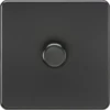 Knightsbridge Screwless Matt Black 1G Dimmer Switch SF2191MBB