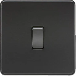Knightsbridge Screwless Matt Black 1G Light Switch SF2000MBB