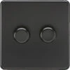 Knightsbridge Screwless Matt Black 2G Dimmer Switch SF2192MBB 2 Knightsbridge Screwless Matt Black 2G Dimmer Switch SF2192MBB -RS Electrical Supplies Knightsbridge Screwless Matt Black 2G Dimmer Switch SF2192MBB Available from RS Electrical Supplies