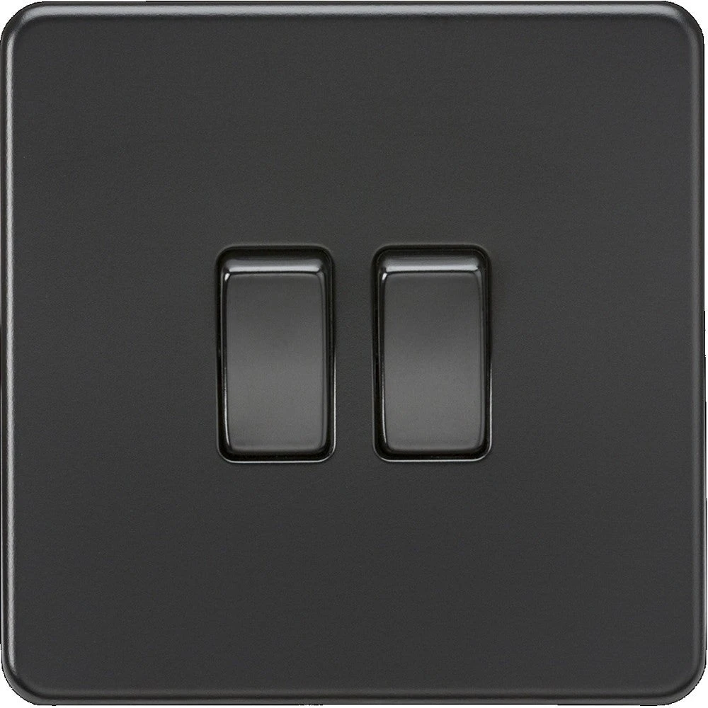 Knightsbridge Screwless Matt Black 2G Intermediate Light Switch SF1202MBB 3 Knightsbridge Screwless Matt Black 2G Intermediate Light Switch SF1202MBB