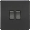 Knightsbridge Screwless Matt Black 2G Light Switch SF3000MBB 1 Knightsbridge Screwless Matt Black 2G Light Switch SF3000MBB -RS Electrical Supplies Knightsbridge Screwless Matt Black 2G Light Switch SF3000MBB Available from RS Electrical Supplies