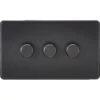 Knightsbridge Screwless Matt Black 3G Dimmer Switch SF2193MBB -RS Electrical Supplies Knightsbridge Screwless Matt Black 3G Dimmer Switch SF2193MBB Available from RS Electrical Supplies
