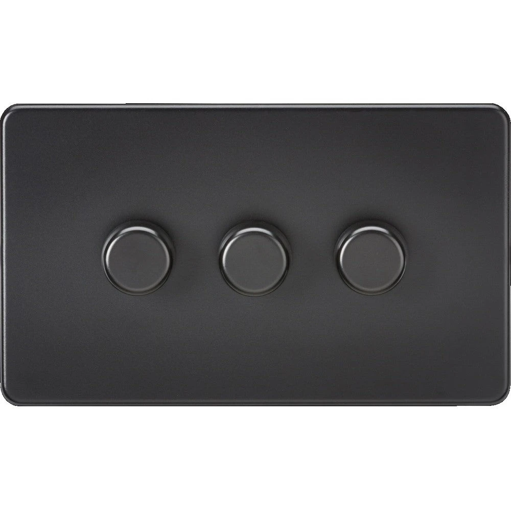 Knightsbridge Screwless Matt Black 3G Dimmer Switch SF2193MBB 3 Knightsbridge Screwless Matt Black 3G Dimmer Switch SF2193MBB