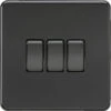 Knightsbridge Screwless Matt Black 3G Light Switch SF4000MBB -RS Electrical Supplies Knightsbridge Screwless Matt Black 3G Light Switch SF4000MBB Available from RS Electrical Supplies