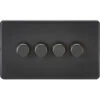 Knightsbridge Screwless Matt Black 4G Dimmer Switch SF2194MBB 2 Knightsbridge Screwless Matt Black 4G Dimmer Switch SF2194MBB -RS Electrical Supplies Knightsbridge Screwless Matt Black 4G Dimmer Switch SF2194MBB Available from RS Electrical Supplies
